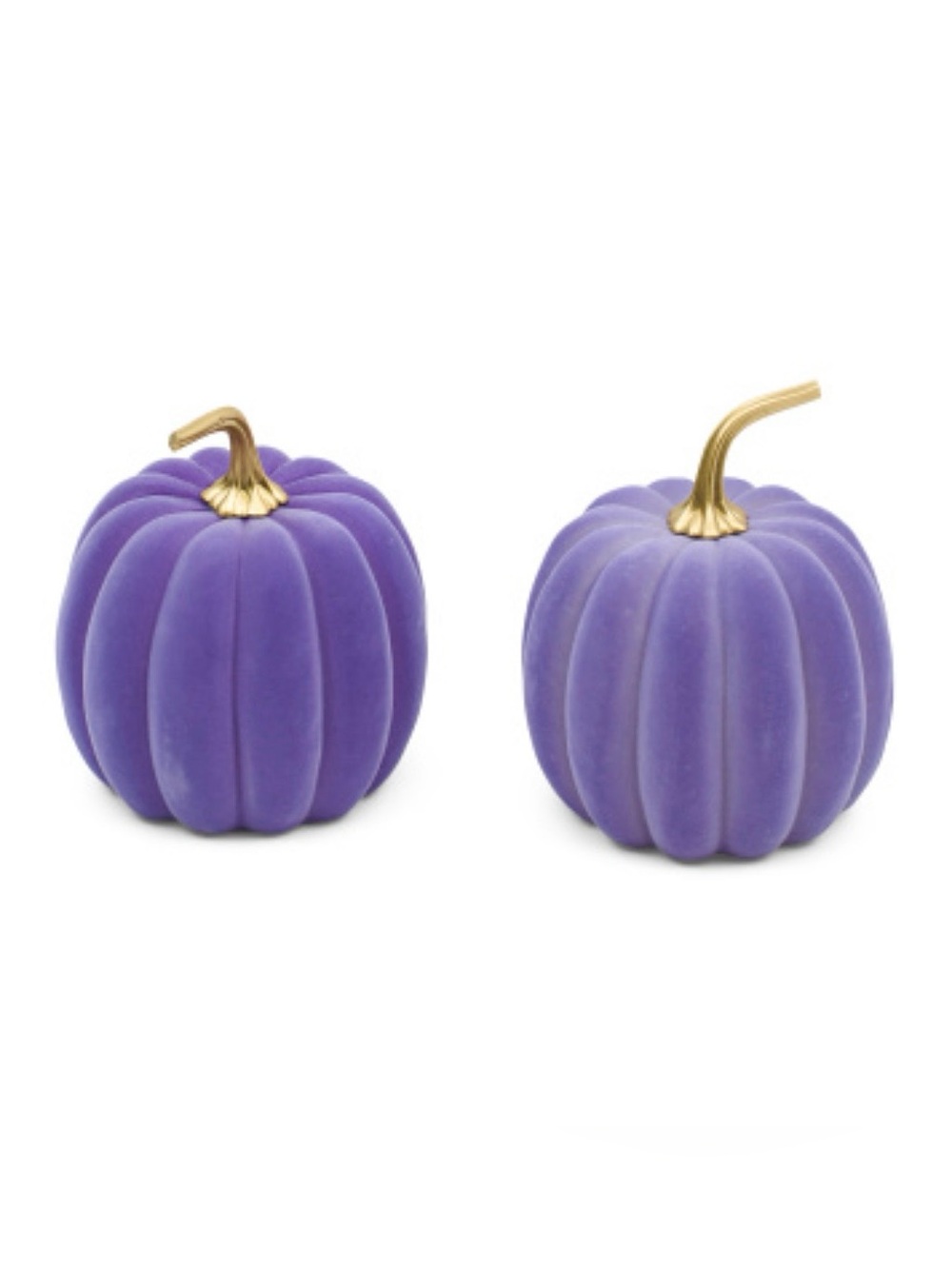 Rachel Zoe Purple Velvet Decorative Pumpkin Set with Gold Stem